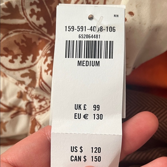 Abercrombie & Fitch Backless Floral Dress in Cream and Brown - Picture 3 of 3